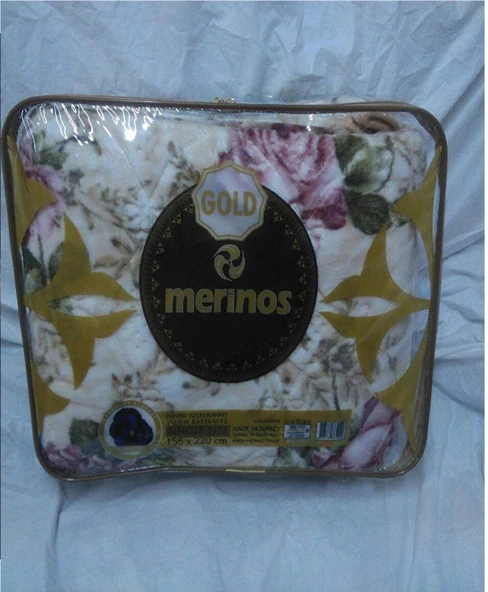 Merinos Gold Albina Gül Kurusu Battal Boy Battaniye, Kabartmalı, 4.25Kg
