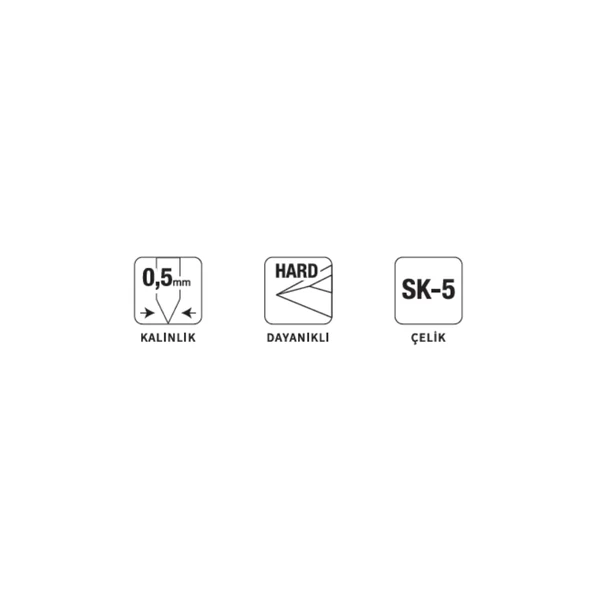 VIP-TEC VT875004-1 18Mm Kancalı Tip Maket Bıçağı Yedeği Yerli Üretim 10 Adet - Resim 2