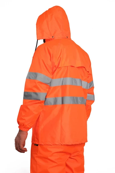BESTGUARD Yağmurluk Oxford Reflektörlü Turuncu Takım - 3