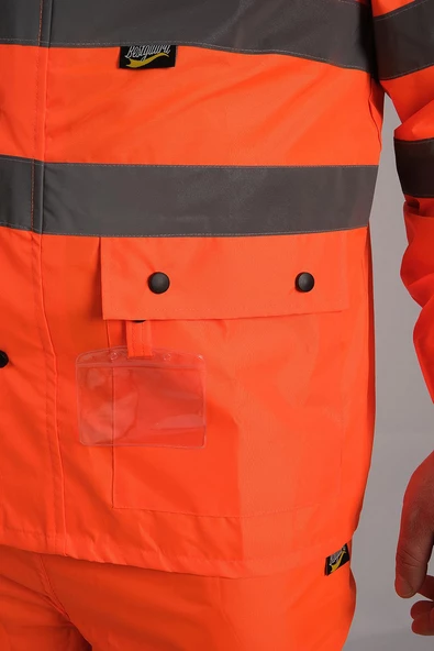 BESTGUARD Yağmurluk Oxford Reflektörlü Turuncu Takım - 5
