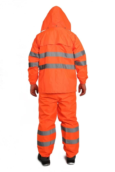 BESTGUARD Yağmurluk Oxford Reflektörlü Turuncu Takım - 2