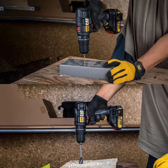 CAT DX155.1 18Volt/2.0Ah Li-ion Çift Akülü Profesyonel Şarjlı Darbeli Matkap - 12