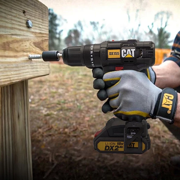 CAT DX155.1 18Volt/2.0Ah Li-ion Çift Akülü Profesyonel Şarjlı Darbeli Matkap - 11