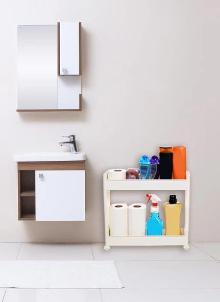 Motek Çok Amaçlı Tekerlekli Mutfak Rafı Banyo Rafı Organizer SR-02 - 3