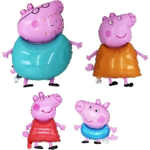 Kumik Peppa Pig Aile Folyo Balon Seti