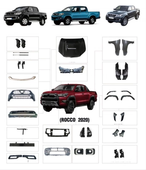 Autogp Toyota hilux 2021 dönüşüm rocco body kit 2004 / 2015 - 2