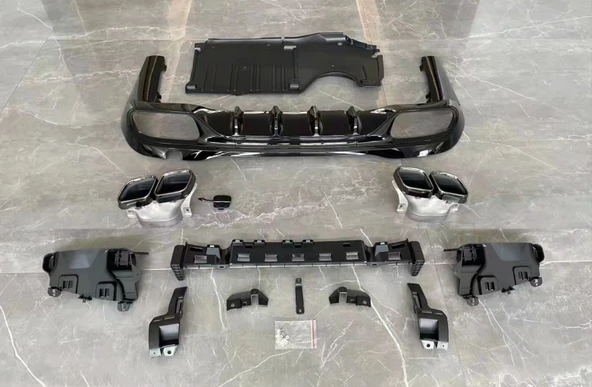 Autogp Mercedes w206 c63 arka tampon difüzör ve egzoz seti 2020+