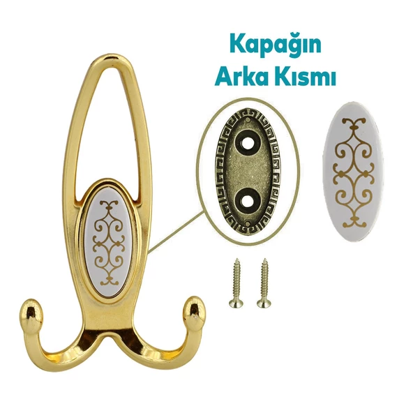 Metax Uzay Portmanto Vestiyer Duvar Askısı Metal Dolap Elbise Askılığı Altın Beyaz Altın Kapak - 3