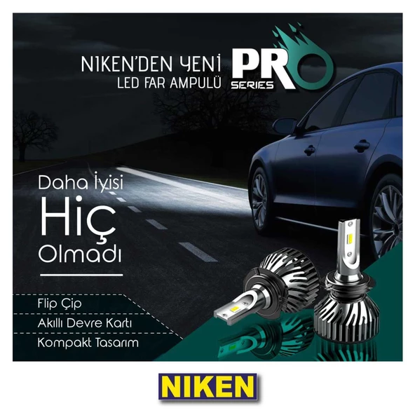 NİKEN H8 led xenon far aydınlatma seti şimşek etkili niken pro 6400lm - 2