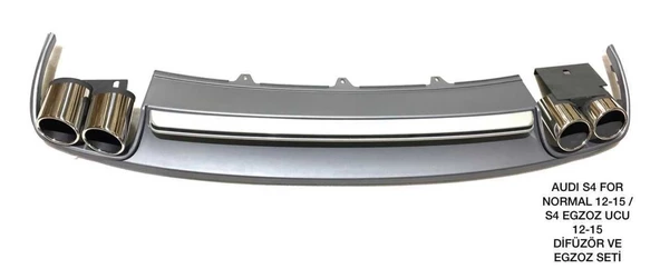 AUTOGP Audi a4 s4 difüzör ve egzoz ucu set 2012 / 2015 - 3
