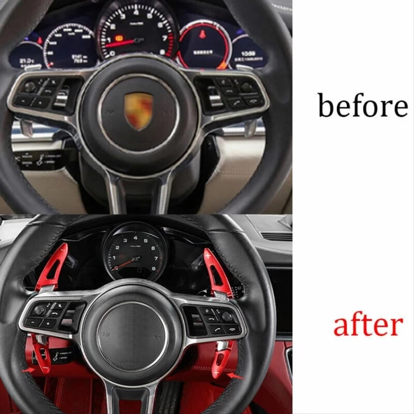 AUTOGP PORSCHE PANAMERA 2017+/MACAN 2014+/CAYENNE 2015+ / 718 2016+ / 911 2016+ PADDLE SHIFT KIRMIZI - 3
