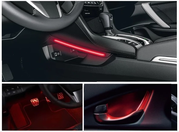 AUTOGP Honda civic fc5 uyumlu aydınlatma paketi kırmızı 2016+ ürün görseli