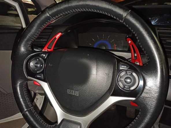 AUTOGP Honda civic fb7 uyumlu paddle shift (f1 vites kulakçığı)  kırmızı 2012-15 - Resim 3