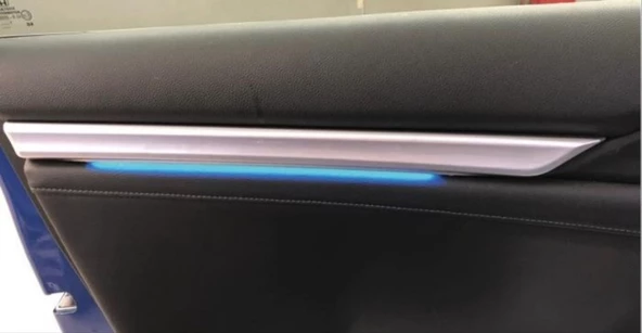 AUTOGP Honda civic fc5 uyumlu kapı iç çıtası ambiyans mavi 4 parça 2016+ - 2