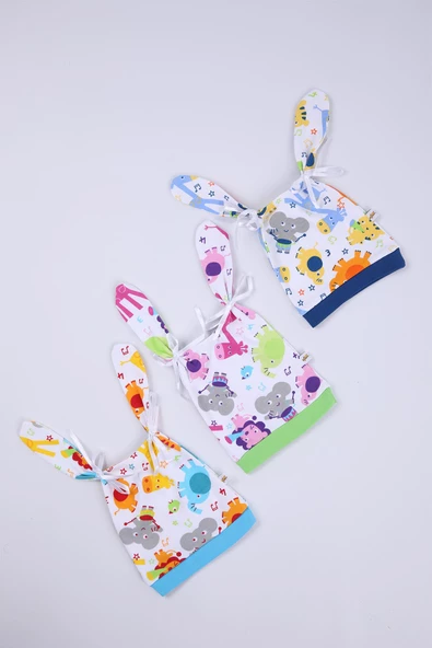 Babyhola Erkek Bebek Şapka Bere 3'lü Set Yenidoğan Hediyelik 42490 - 5