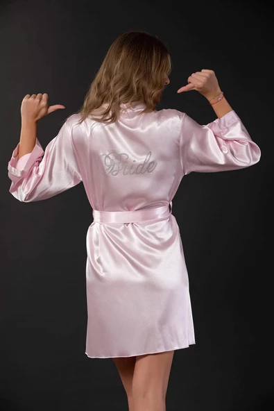 Moon Girly 1153 Taşlı Saten Sabahlık Bride / Gelin - 4