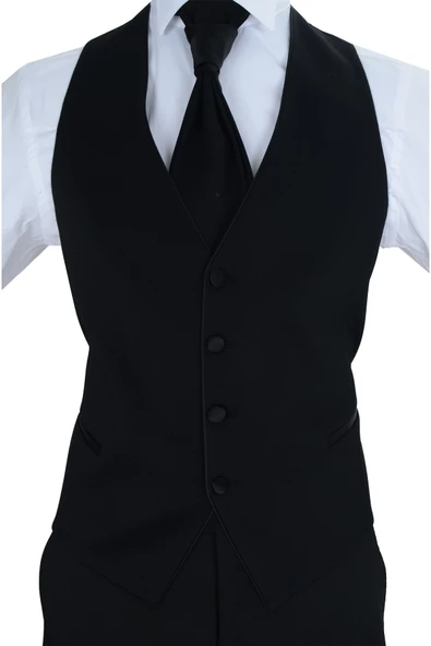 Cengiz İnler Kırçıllı Taşlı Kırlangıç Yaka Tek Düğme Damatlık - 5