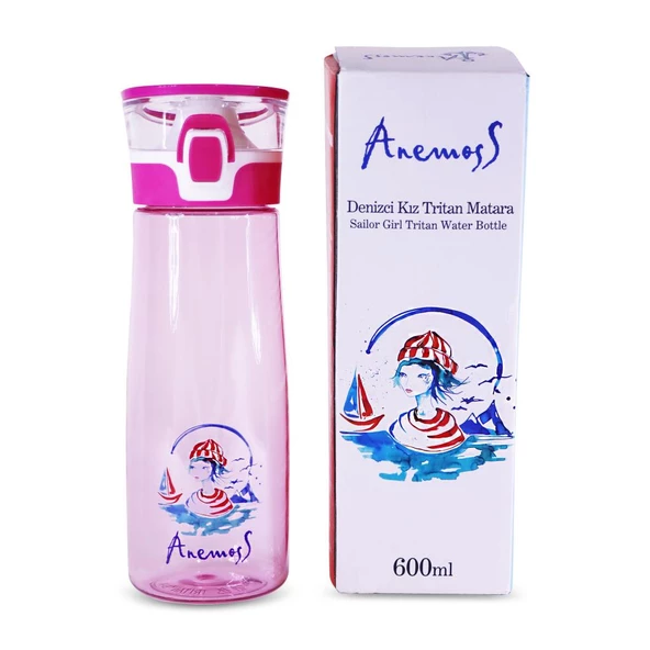 Anemoss Denizci Kız Tritan Matara 600 ml - 4