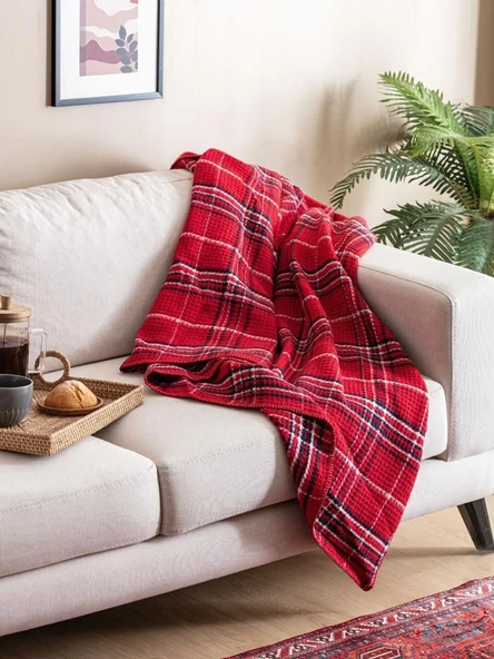 Homprime Scotch Çift Kişilik Battaniye 180X220 Kırmızı - 2