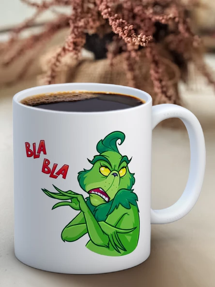 Baskılı Kupa Bardak Seramik Mug - Bla Bla Bla