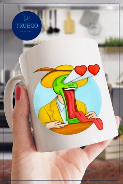 Baskılı Kupa Bardak Seramik Mug - Maske - 3