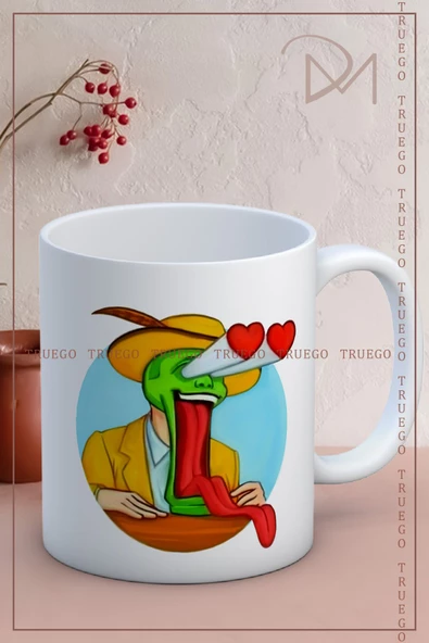 Baskılı Kupa Bardak Seramik Mug - Maske