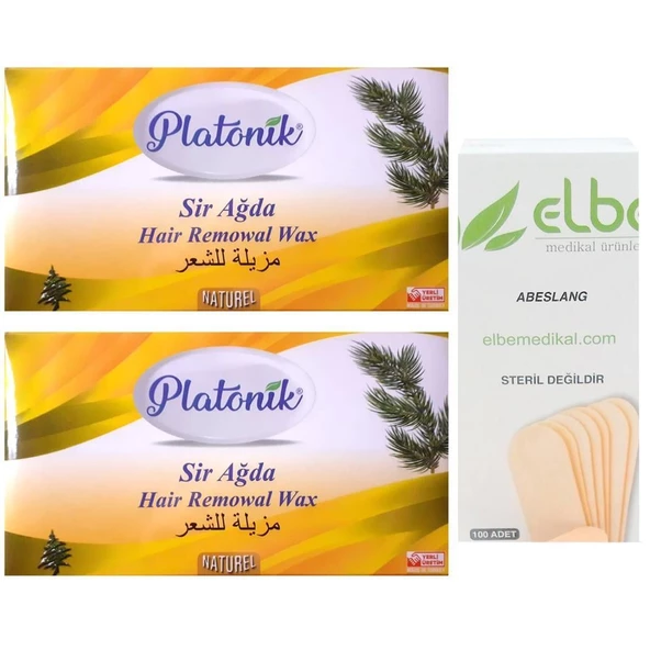 Platonik Naturel Sarı Kalıp Sir Ağda 400 G x 2 + Spatula 100'lü