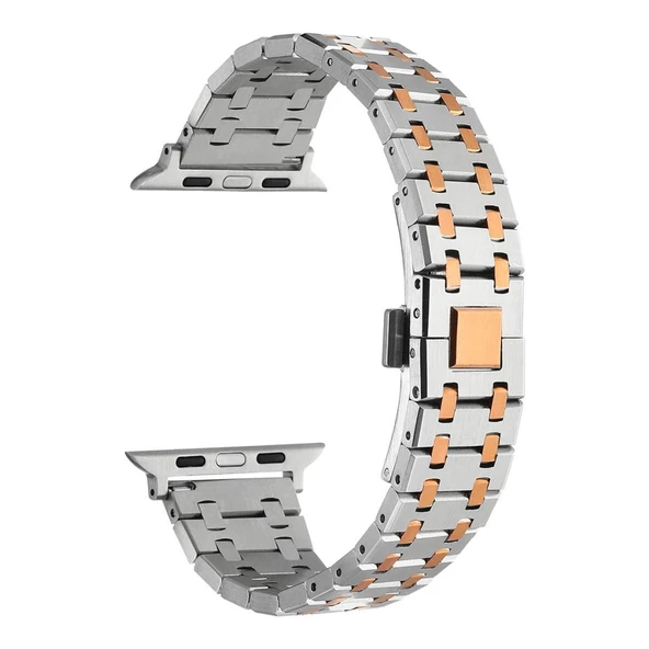 Apple Watch 7 41mm Kordon Zincir Dizayn Metal Kordon 83 - 6