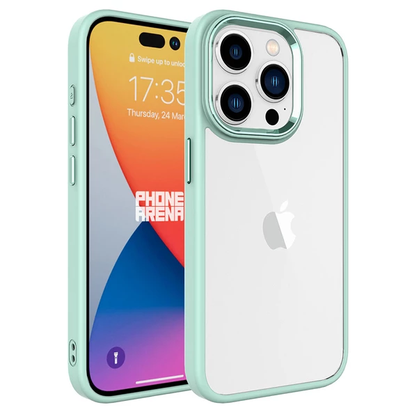 Apple iPhone 15 Pro Kılıf Sararmaz Defens Armour Krom Case