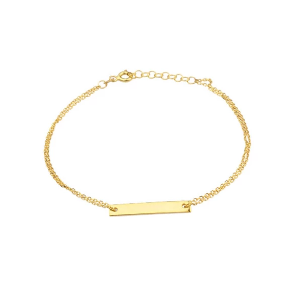 925 Ayar Gümüş Plaka Bileklik - Resim 2