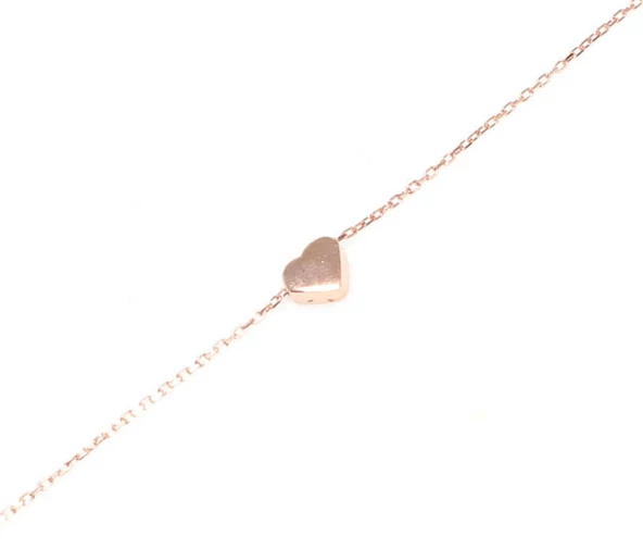 925 Ayar Gümüş Kalp Bileklik, Beyaz - Resim 3