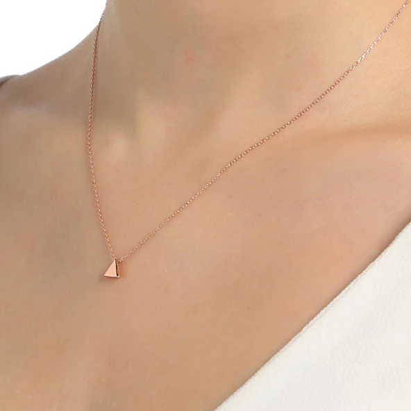 925 Ayar Gümüş Üçgen Kolye - Resim 2