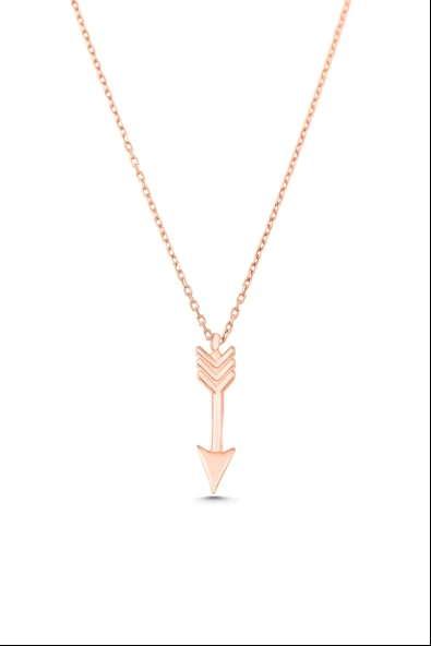 925 Ayar Gümüş Ok Kolye - Resim 9