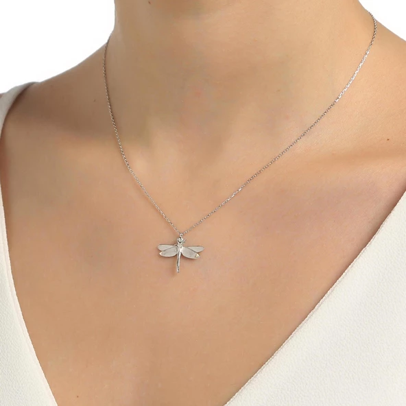 925 Ayar Gümüş Yusufçuk Kolye - Resim 5