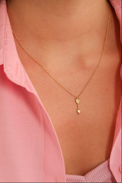 925 Ayar Gümüş Ok Kolye - Resim 2