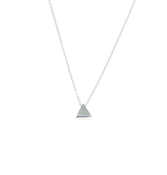 925 Ayar Gümüş Üçgen Kolye - Resim 8