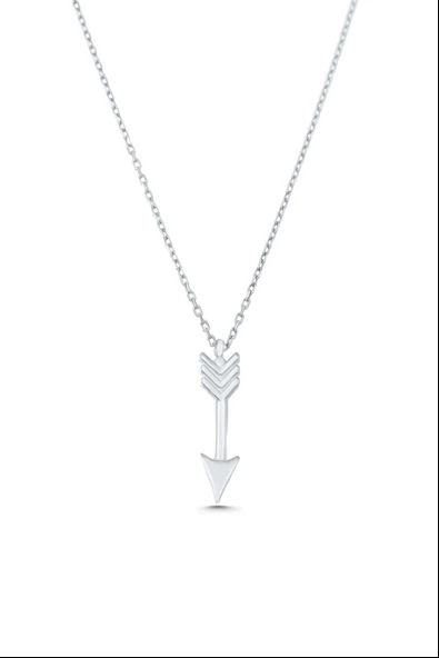 925 Ayar Gümüş Ok Kolye - Resim 10