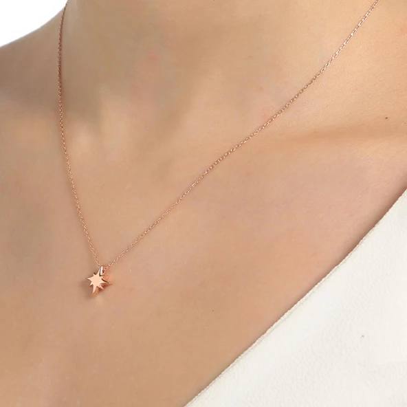 925 Ayar Gümüş Kuzey Kutup Yıldızı Kolye ürün görseli