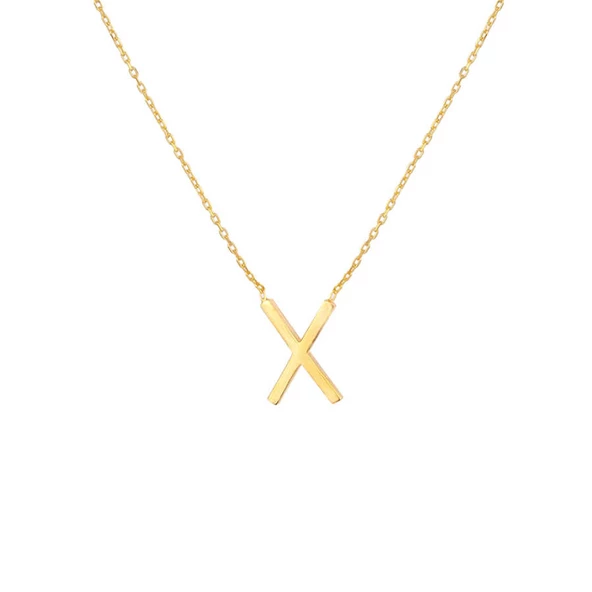 925 Ayar Gümüş X Kolye - Resim 2
