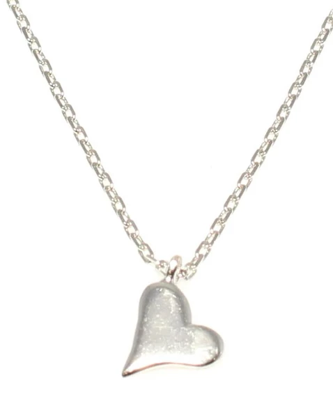 925 Ayar Gümüş Minik Kalp Kolye, Beyaz - Resim 2