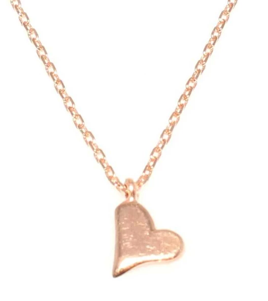 925 Ayar Gümüş Minik Kalp Kolye, Beyaz - Resim 6