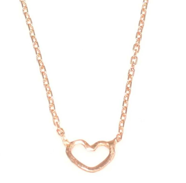 925 Ayar Gümüş İçi Boş Kalp Kolye - Resim 4