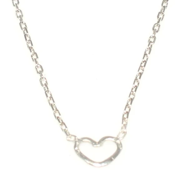 925 Ayar Gümüş İçi Boş Kalp Kolye - Resim 3