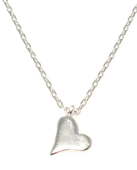 925 Ayar Gümüş Minik Kalp Kolye, Beyaz - Resim 5