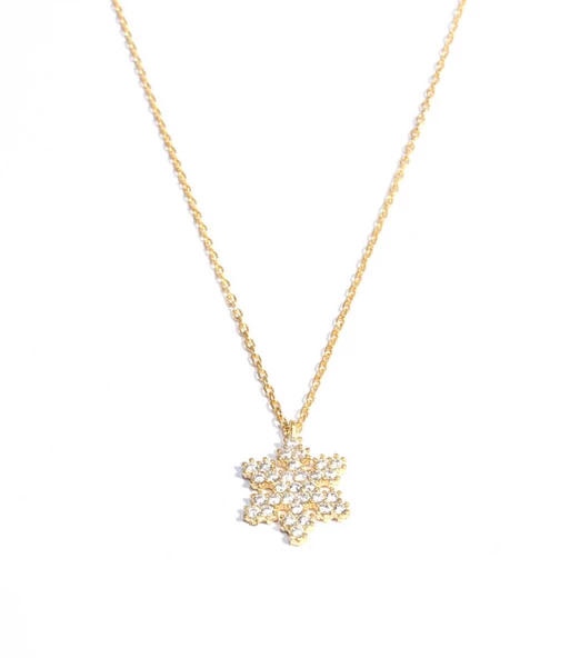 925 Ayar Gümüş Kar Tanesi Kolye - Resim 4