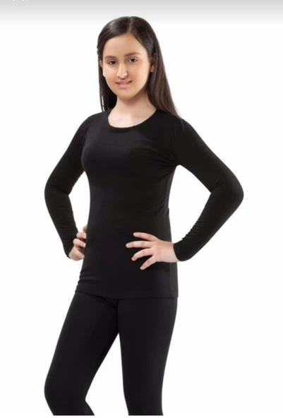 KOTA KIZ ÇOCUK TERMAL TAKIM 3 ADET  SİYAH 3-4 Yaş ürün görseli