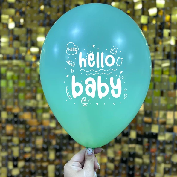 12" Hello Baby Karışık Renk  1+1 - 100 Adet