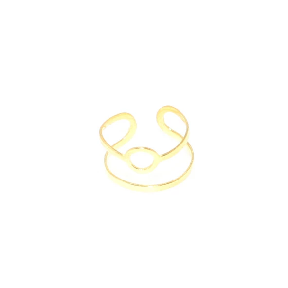 925 Ayar Gümüş Yuvarlak Yüzük, Sarı - Resim 3