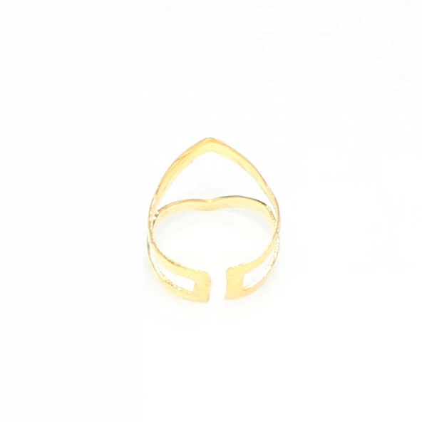 925 Ayar Sarı Gümüş Zikzak Yüzük - Resim 3