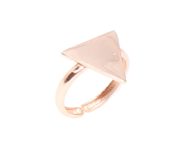 925 Ayar Gümüş Minik Üçgen Yüzük, Pembe ürün görseli